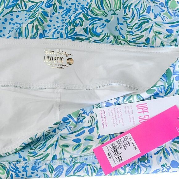 NWT Lilly Pulitzer Aila Skort Dandy Lions Hydra Blue Athletic Floral Size Large - Picture 5 of 6